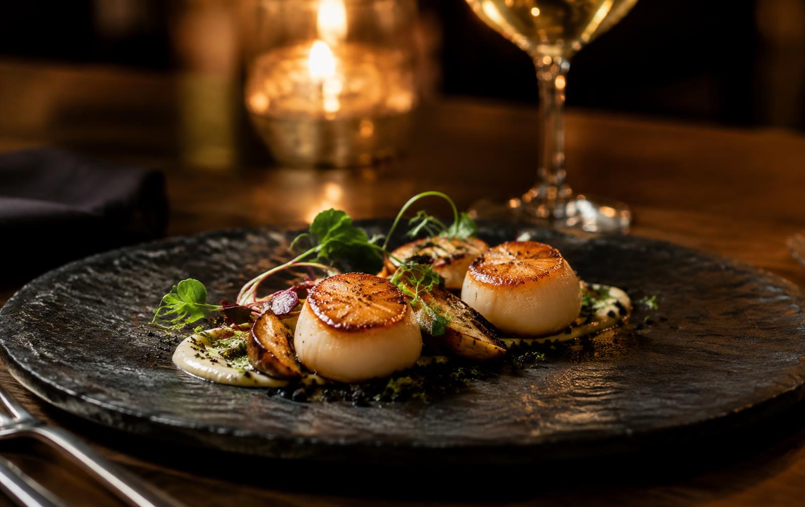 Fine dining restaurant design illustration