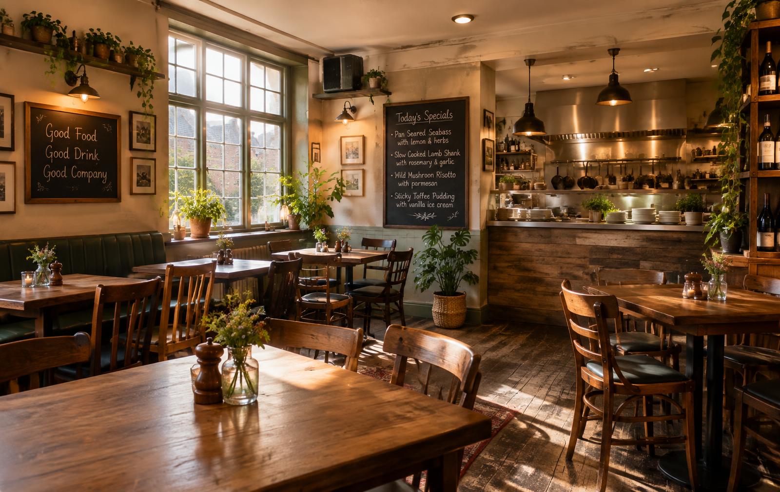 Cosy neighbourhood dining room (illustrative)